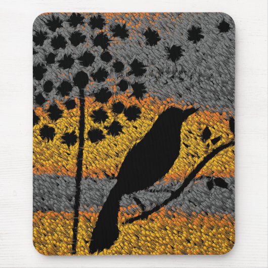 Een vogel onder de veren muismat (Voorkant)