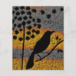 Een vogel onder de veren papier blad