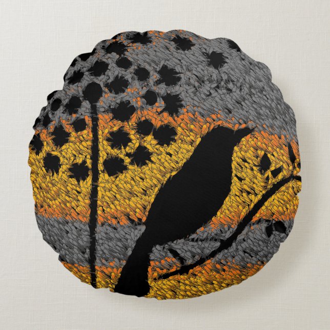 Een vogel onder de veren rond kussen (Voorkant)