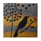 Een vogel onder de veren tegeltje (Voorkant)