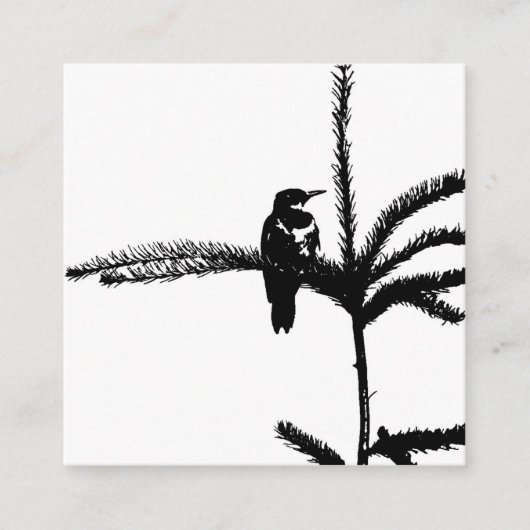 Een vogel op een tak informatiekaartje (Voorkant)