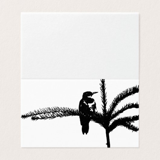 Een vogel op een tak kaart (Buitenkant ongevouwen)