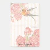 Een vogel tussen de Rozen Post-it® notes 4 x 6 (Voorkant)