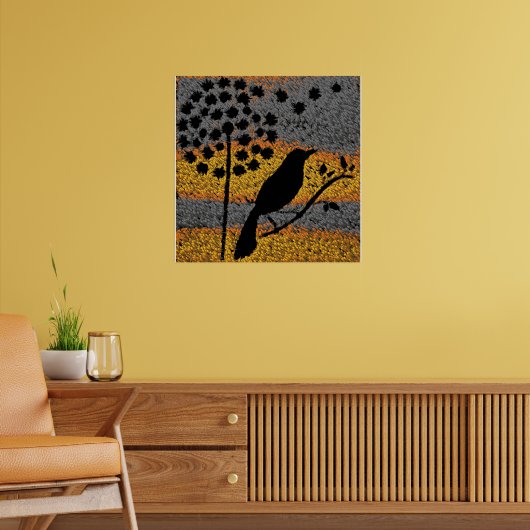Een vogel tussen de veren poster (Woonkamer 2)