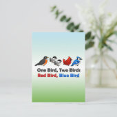 Eén vogel, twee vogels... briefkaart (Staand voorkant)