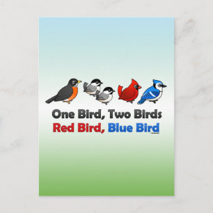 Eén vogel, twee vogels... briefkaart