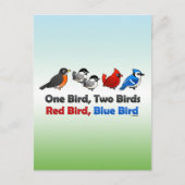 Eén vogel, twee vogels... briefkaart (Voorkant)