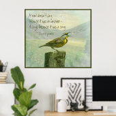 Een vogel zingt niet omdat het een antwoordcitaat  poster (Thuiskantoor)