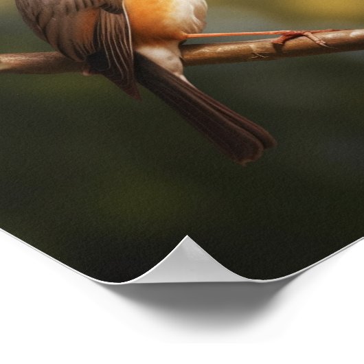 Een vogel zingt 's ochtends poster (Hoek)