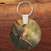 Een vogel zingt 's ochtends sleutelhanger (Voorkant)