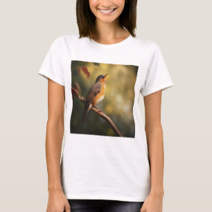 Een vogel zingt 's ochtends t-shirt