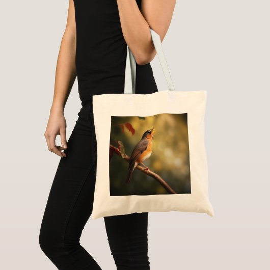 Een vogel zingt 's ochtends tote bag (Voorkant (product))