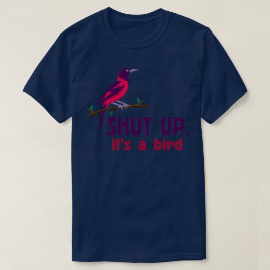 een vogel zwijgen t-shirt (Design voorkant)