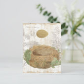 Een vogelnest met bruine eieren briefkaart (Staand voorkant)