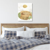 Een vogelnest met bruine eieren canvas afdruk (Insitu (Slaapkamer))