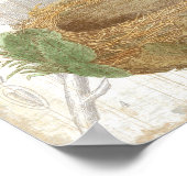 Een vogelnest met bruine eieren poster (Hoek)