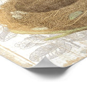 Een vogelnest met een decoratieve eieren poster (Hoek)