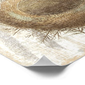 Een vogelnest met een groene eieren poster (Hoek)