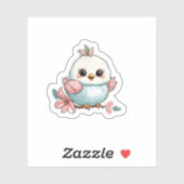 Een vogeltje op een tak sticker (Vel)