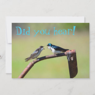 Een vogeltje vertelde het me - aanpasbare uitnodig kaart