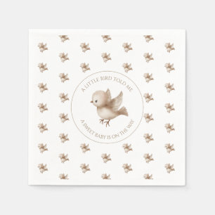 Een Vogeltje Vertelde Me Neutrale Cute Baby Shower Servet