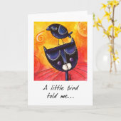 Een vogeltje vertelde me: Wenskaart Kaart (Gele Bloem)