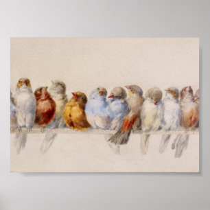 Een vogeltrekkeraar 1880 poster