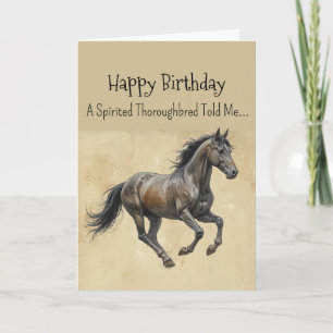 Een volbloed paard persoonlijkheid verjaardag kaart