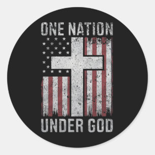 Eén volk onder God 4 juli patriottisch Ronde Sticker