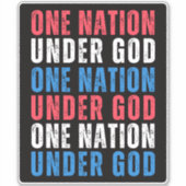 Een volk onder God - Onafhankelijkheidsdag Sticker (Voorkant)