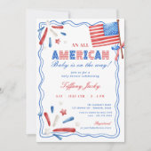 Een volledig Amerikaans Baby-Baby shower op 4 juli Kaart (Voorkant)