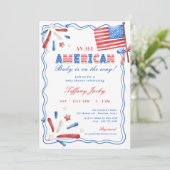 Een volledig Amerikaans Baby-Baby shower op 4 juli Kaart (Staand voorkant)