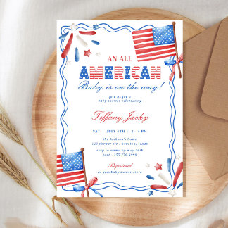 Een volledig Amerikaanse baby 4 juli babyfeestje Kaart