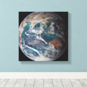 Een volledig uitzicht van de Aarde met wereldwijde Canvas Afdruk (Insitu (Houten vloer))