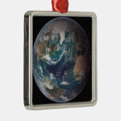 Een volledig uitzicht van de Aarde met wereldwijde Metalen Ornament (Rechts)