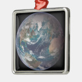 Een volledig uitzicht van de Aarde met wereldwijde Metalen Ornament (Links)