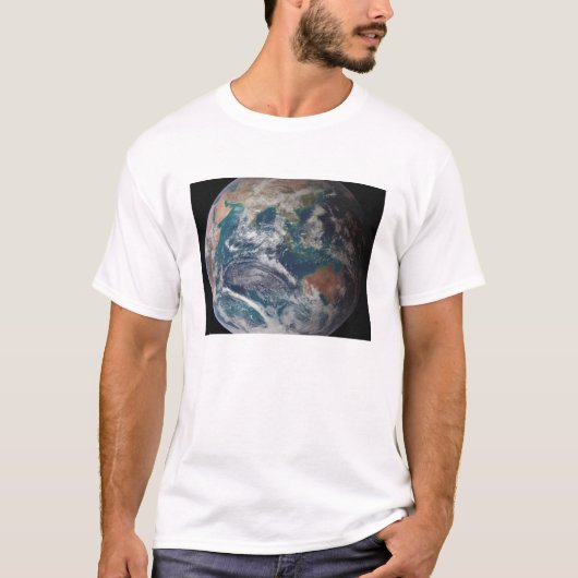 Een volledig uitzicht van de Aarde met wereldwijde T-shirt (Voorkant)