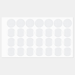 Een volledig wit, karakterloos oppervlak vult de labels