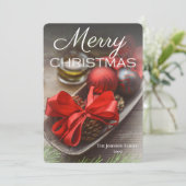 Eén volledige Kaart voor Kerstmis met foto's (Staand voorkant)