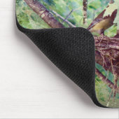 Een volledige nest, ouders en Baby vogels Muismat (Hoek)