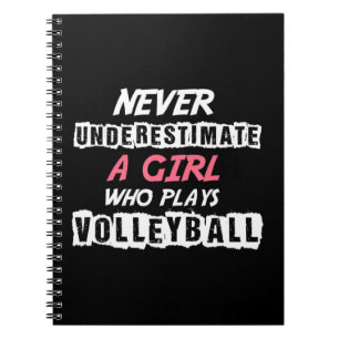 Een volleybalmeisje nooit onderschatten notitieboek