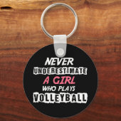 Een volleybalmeisje nooit onderschatten sleutelhanger (Voorkant)