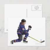 een volwassen caucasiaanse mannelijke hockeyspeler briefkaart (Voorkant / Achterkant)