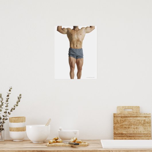 een volwassen kaukasische mannelijke bodybuilder h poster (Keuken)