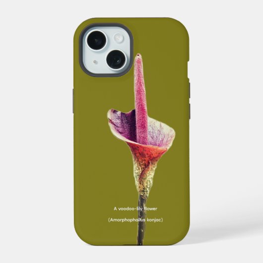 Een voodoo-lelie bloem iPhone 15 case (Achterkant)