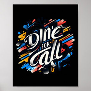 Een voor allen een tapijt van menselijke verbindin poster