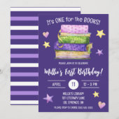 Eén voor de boeken! Eerste verjaardagsfeestje van Kaart (Voorkant / Achterkant)