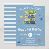 Eén voor de boeken! Eerste verjaardagsfeestje van  Kaart (Voorkant / Achterkant)