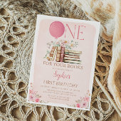 Een voor de boeken Roze Boek Eerste Verjaardag Kaart