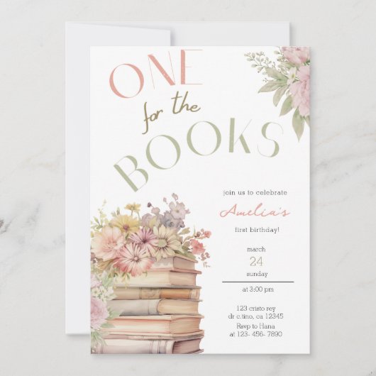 Een voor de eerste verjaardagsuitnodiging kaart (Voorkant)